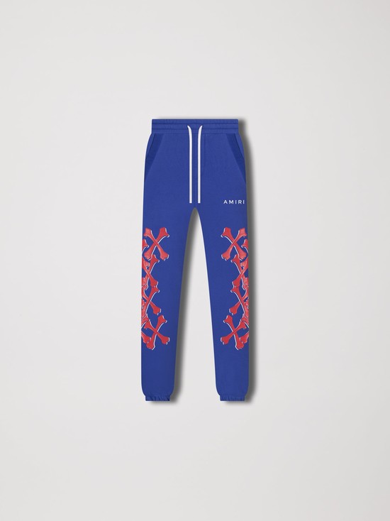 Amiri Bones Tryck Sweatpants Barn Blå | 27948-MLPX