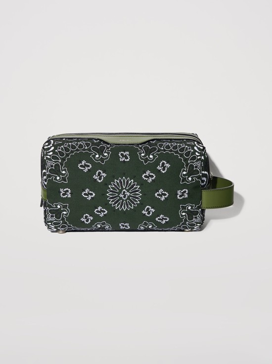 Amiri Canvas Bandana Dopp Kit Case Påse Olivgröna Gröna | 41309-JWNL