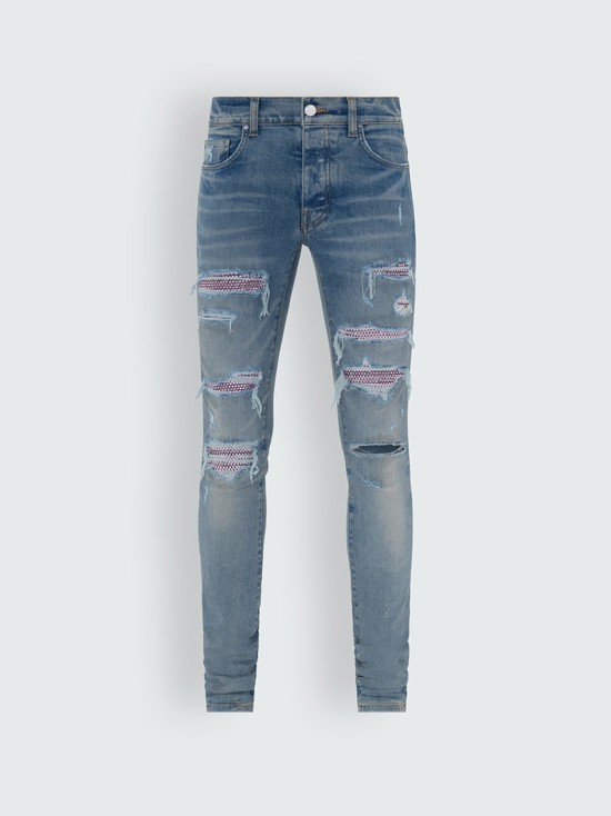 Amiri Crystal Thrasher Jeans Herr Indigo | 14769-PUFQ