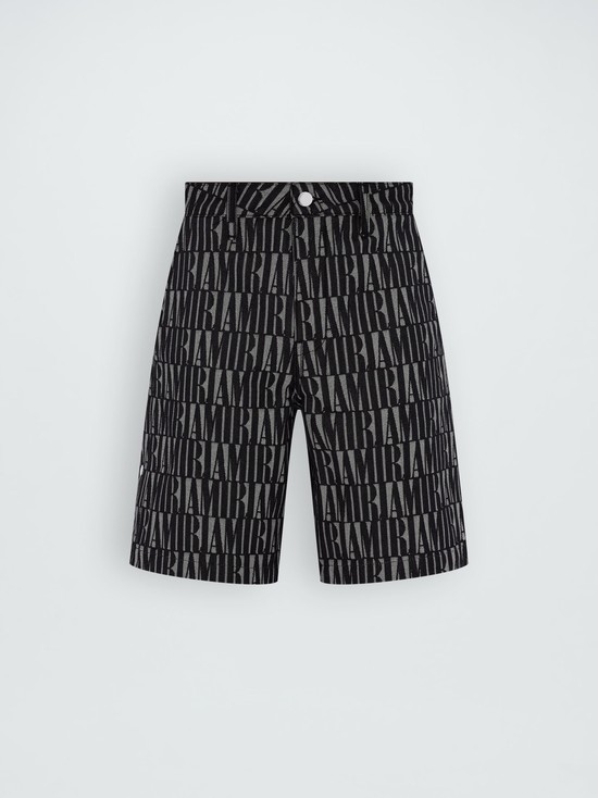 Amiri Jacquard Snap Off Shorts Herr Svarta | 90321-KQRP