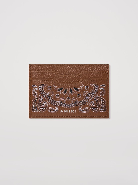 Amiri Läder Bandana Card Holder Plånbok Bruna | 79036-AKHD