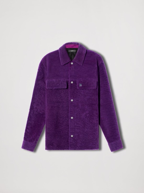 Amiri Shearling Skjorta Herr Lila | 80796-HKNG