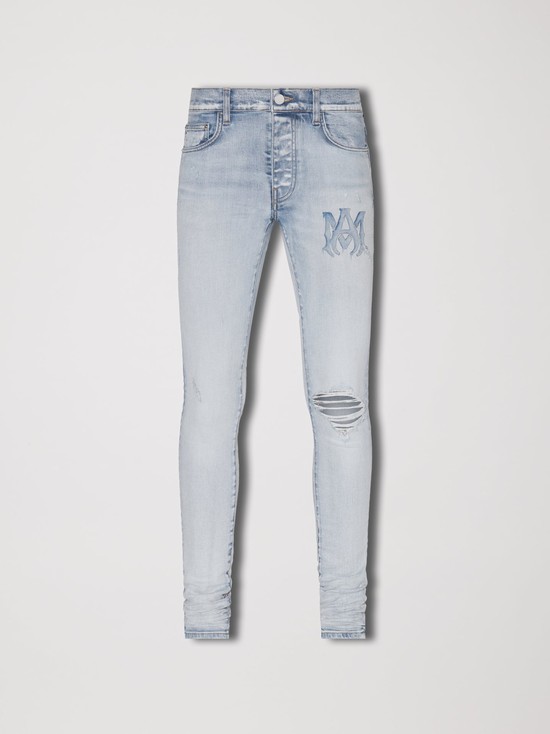 Amiri Watercolor Logo Jeans Herr Indigo | 21758-JRXL