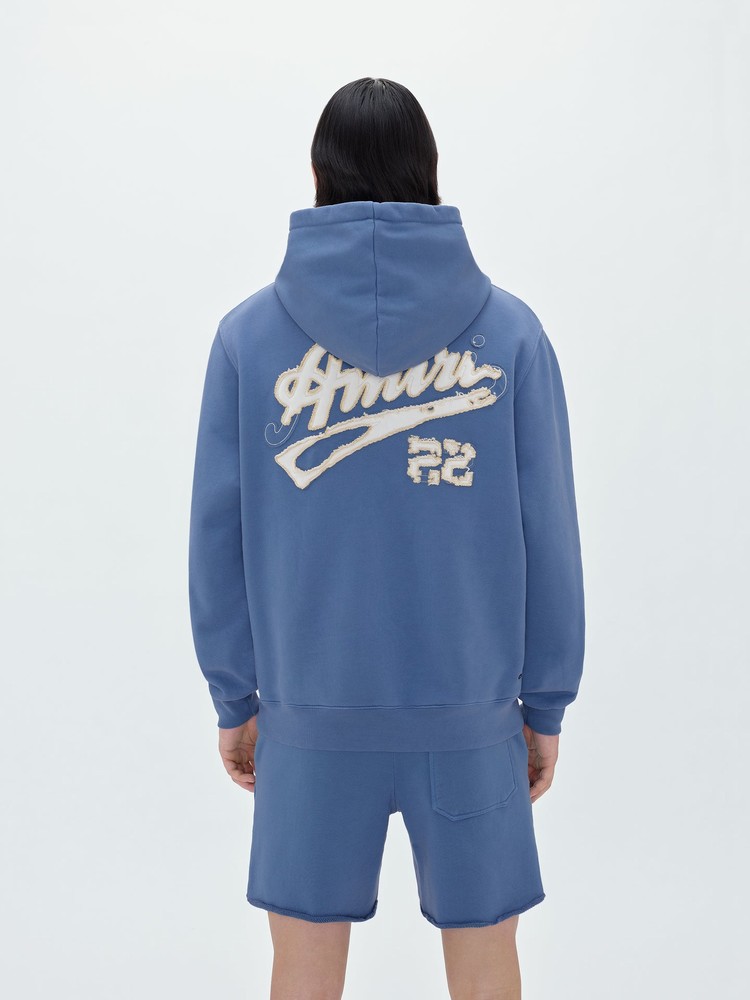 Amiri 22 Hoodie Herr Blå | 72561-VUIC