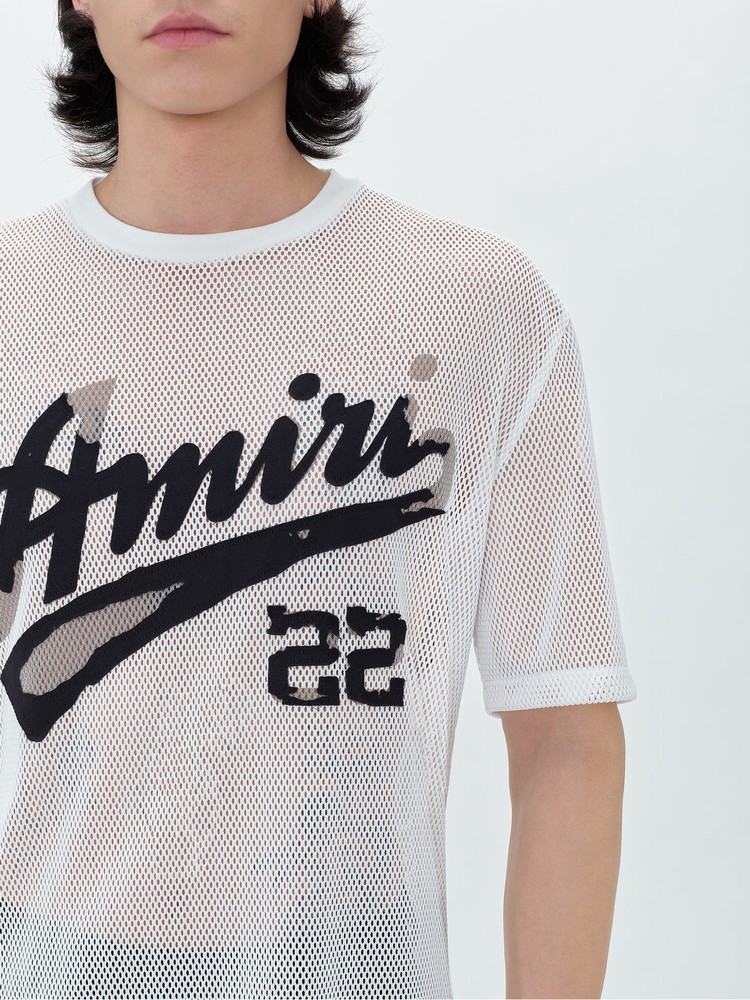 Amiri 22 Mesh Skjorta Herr Vita Svarta | 05817-OVJG