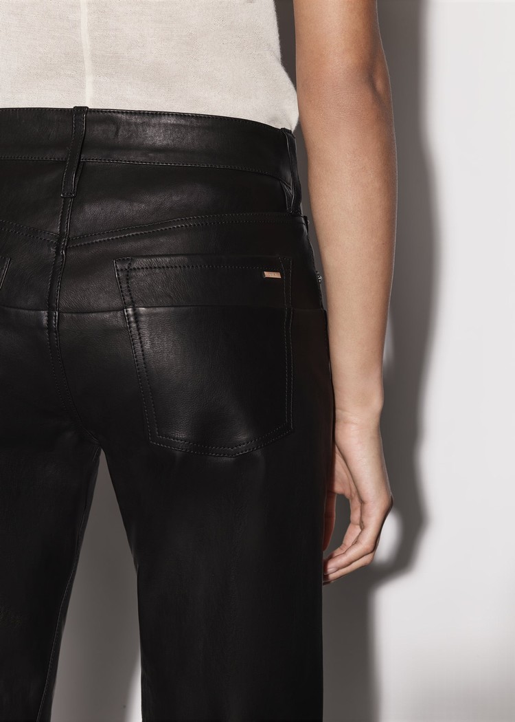 Amiri 5 Pocket Hetero Läderbyxor Dam Svarta | 39685-DWHC