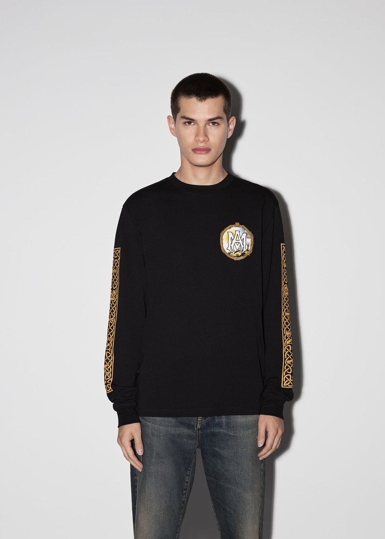 Amiri Alchemy Frame Long Sleeve T-shirt Herr Svarta | 76851-PELO