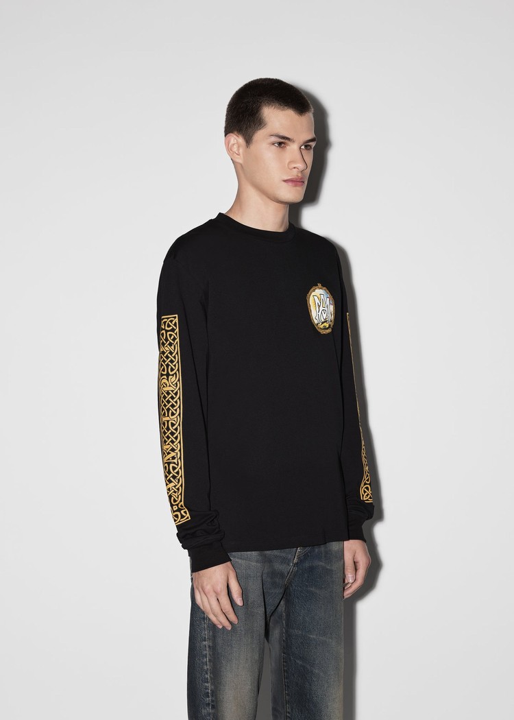 Amiri Alchemy Frame Long Sleeve T-shirt Herr Svarta | 76851-PELO