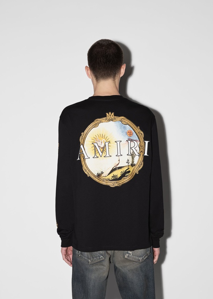 Amiri Alchemy Frame Long Sleeve T-shirt Herr Svarta | 76851-PELO