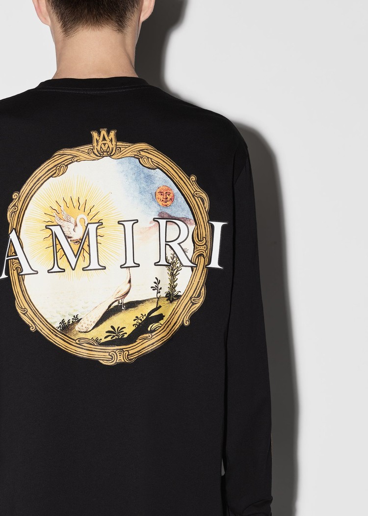 Amiri Alchemy Frame Long Sleeve T-shirt Herr Svarta | 76851-PELO