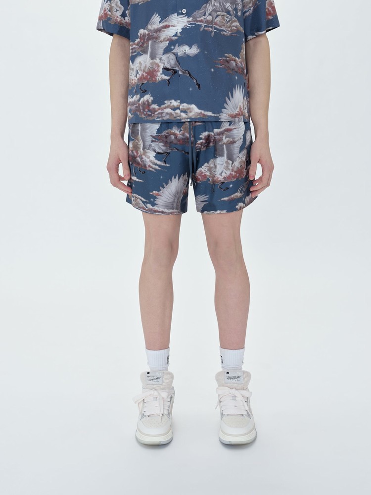 Amiri All Over Pegasus Pj Shorts Herr Blå | 86302-KGEY