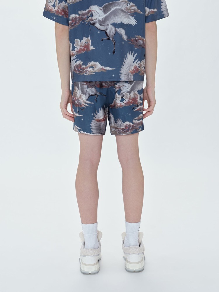 Amiri All Over Pegasus Pj Shorts Herr Blå | 86302-KGEY