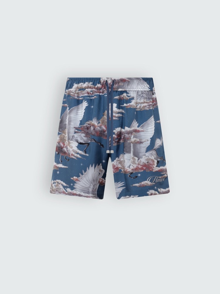 Amiri All Over Pegasus Pj Shorts Herr Blå | 86302-KGEY