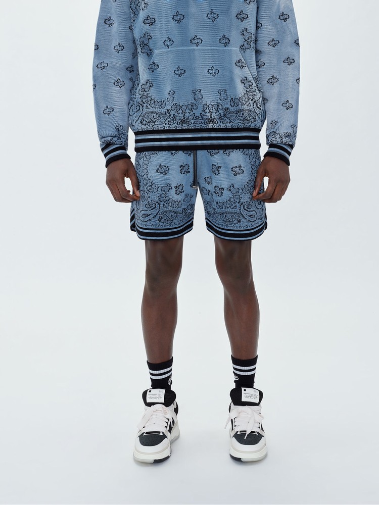 Amiri Bandana Basketball Shorts Herr Blå | 42871-SGXL