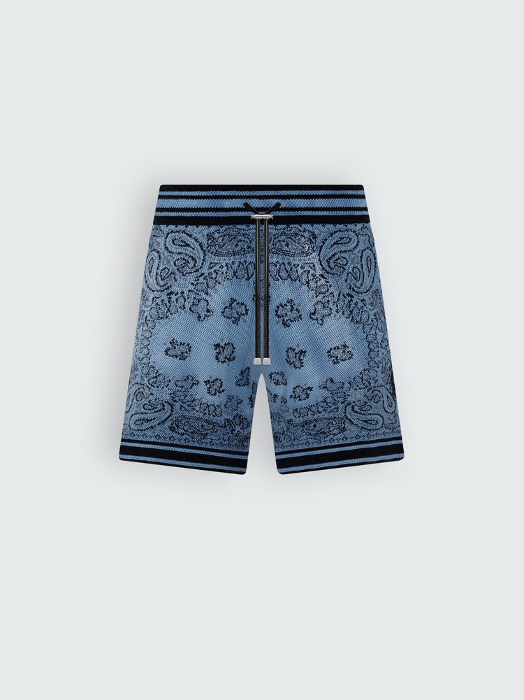 Amiri Bandana Basketball Shorts Herr Blå | 42871-SGXL