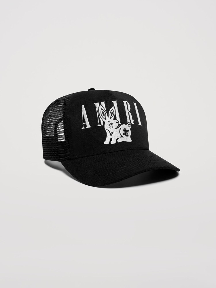 Amiri Bandana Rabbit Trucker Hatt Svarta | 35108-NQHG