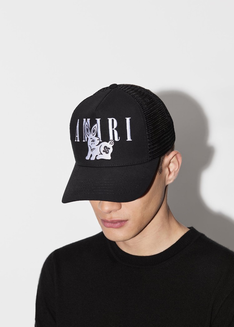 Amiri Bandana Rabbit Trucker Hatt Svarta | 35108-NQHG