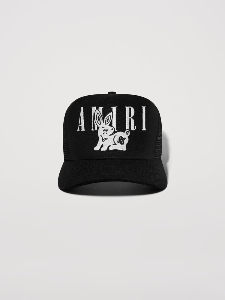 Amiri Bandana Rabbit Trucker Hatt Svarta | 35108-NQHG