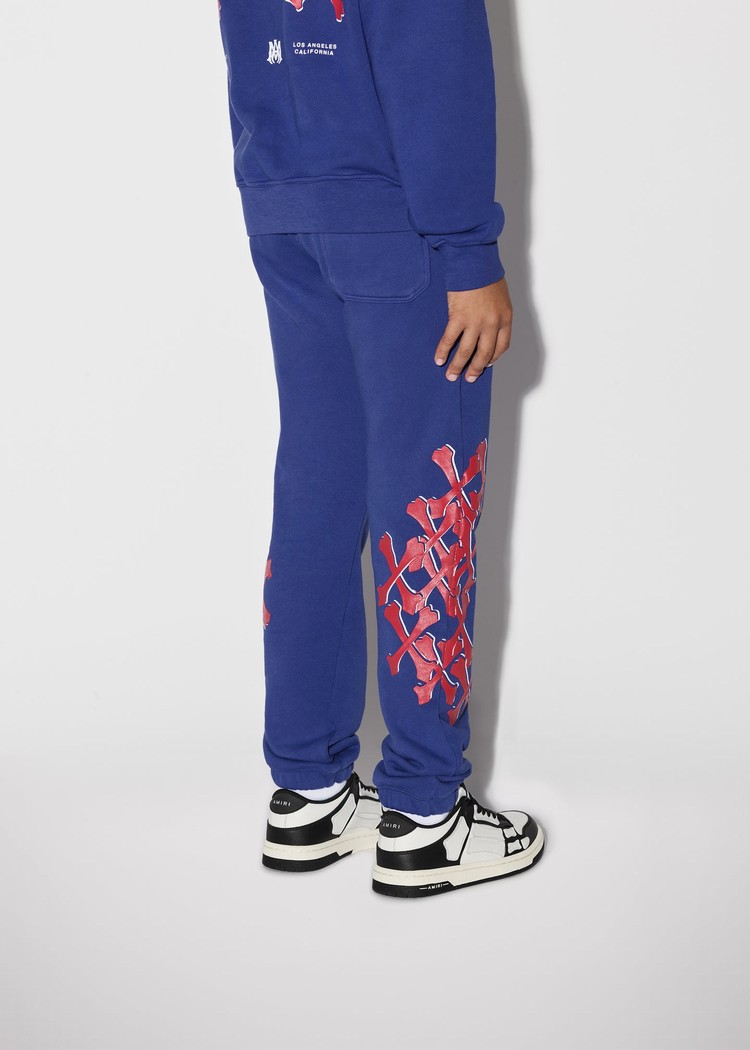 Amiri Bones Tryck Sweatpants Barn Blå | 27948-MLPX