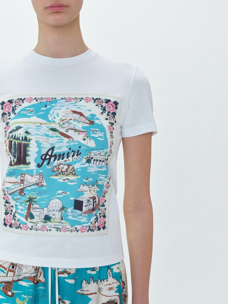 Amiri California T-shirt Dam Vita | 32604-AVPL