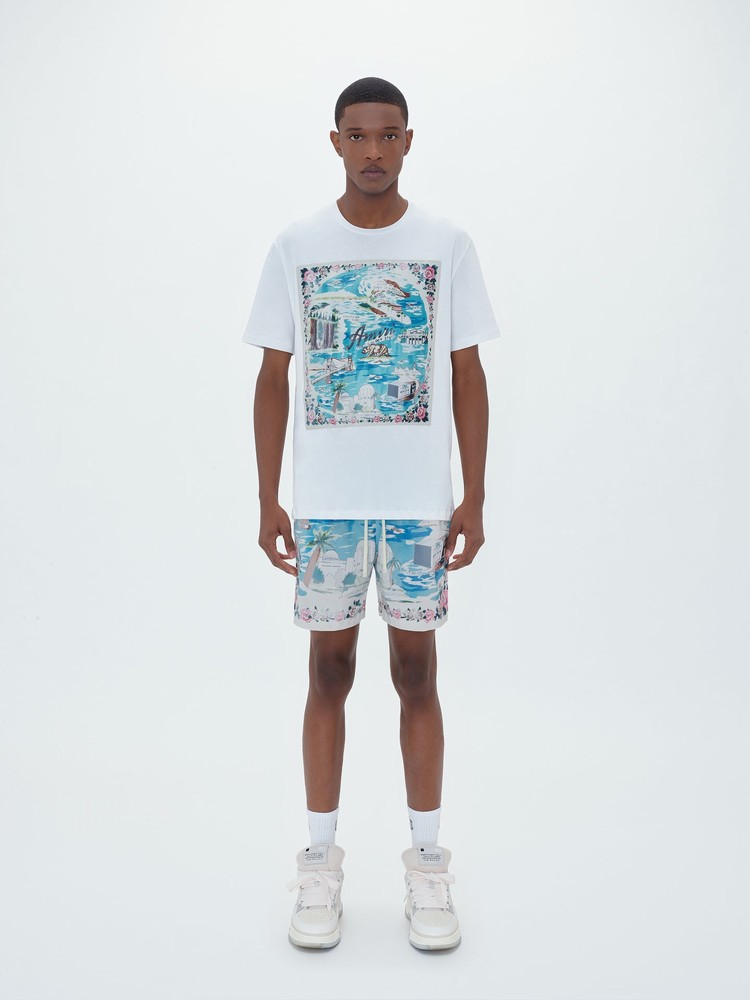 Amiri California T-shirt Herr Vita | 83547-OCJT