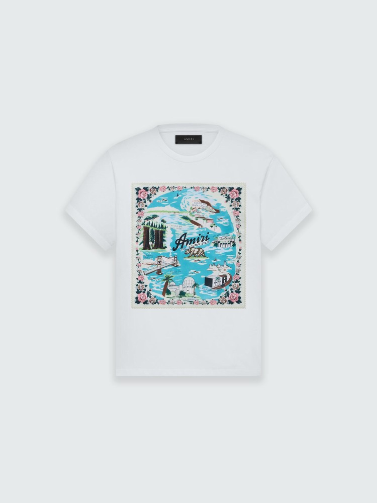 Amiri California T-shirt Herr Vita | 83547-OCJT