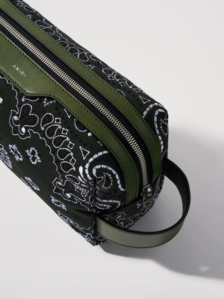 Amiri Canvas Bandana Dopp Kit Case Påse Olivgröna Gröna | 41309-JWNL