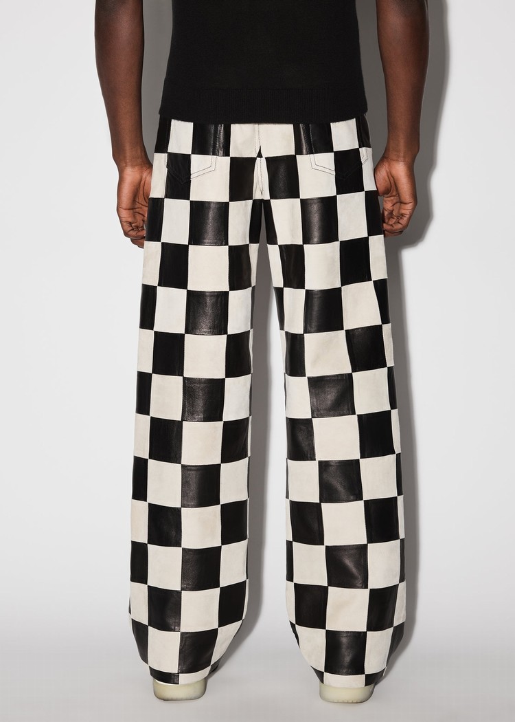 Amiri Checker 5 Pocketgy Läderbyxor Herr Svarta | 32146-WGUX