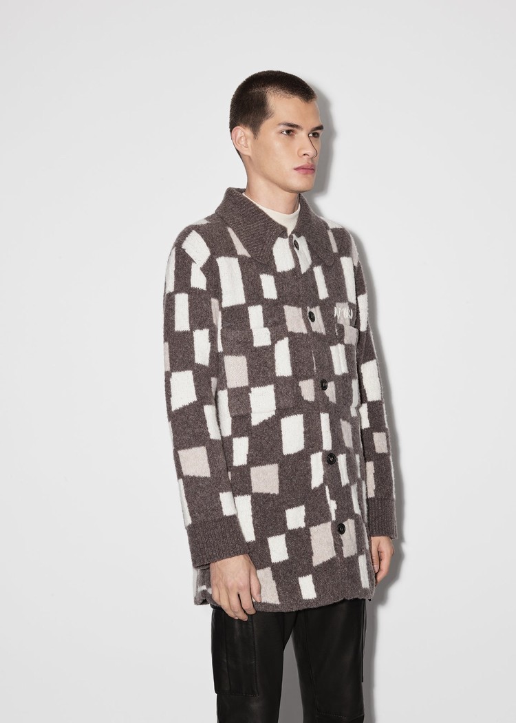 Amiri Checkered Skjorta Herr Bruna | 42978-TRQD