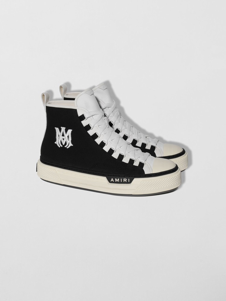 Amiri Court Hi Sneakers Herr Svarta Vita | 07639-VKHI