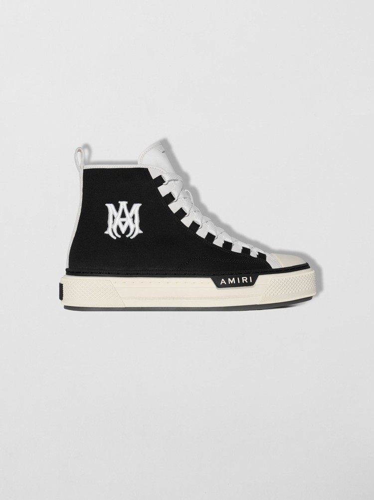 Amiri Court Hi Sneakers Herr Svarta Vita | 07639-VKHI