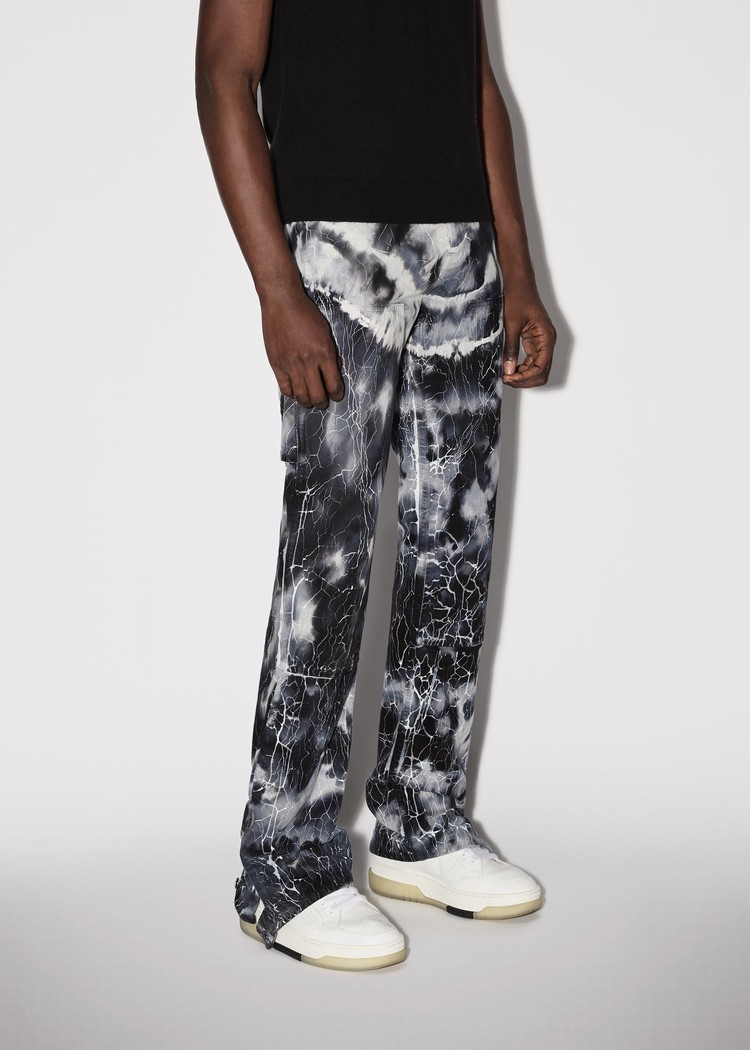 Amiri Cracked Tie Dye Carpenter Jeans Herr Svarta | 76912-YLRT