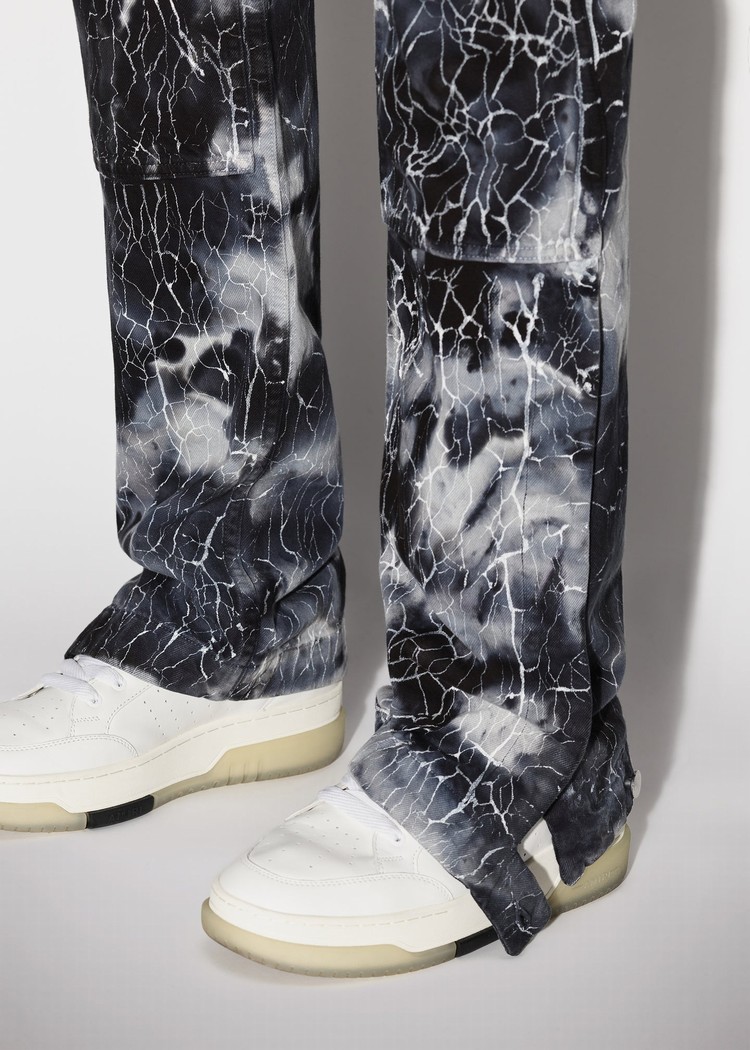 Amiri Cracked Tie Dye Carpenter Jeans Herr Svarta | 76912-YLRT