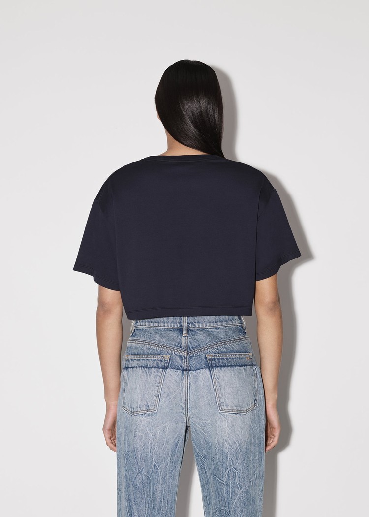 Amiri Cropped T-shirt Dam Marinblå | 39570-RZXL