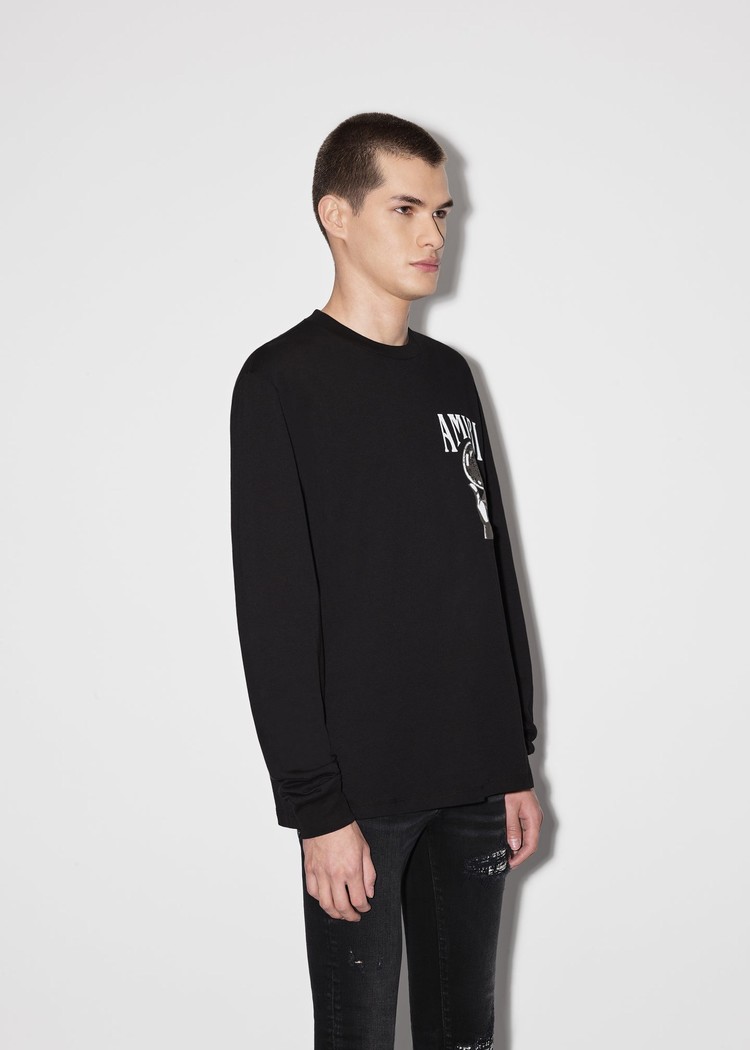 Amiri Crystal Ball Long Sleeve T-shirt Herr Svarta | 32650-YQRE