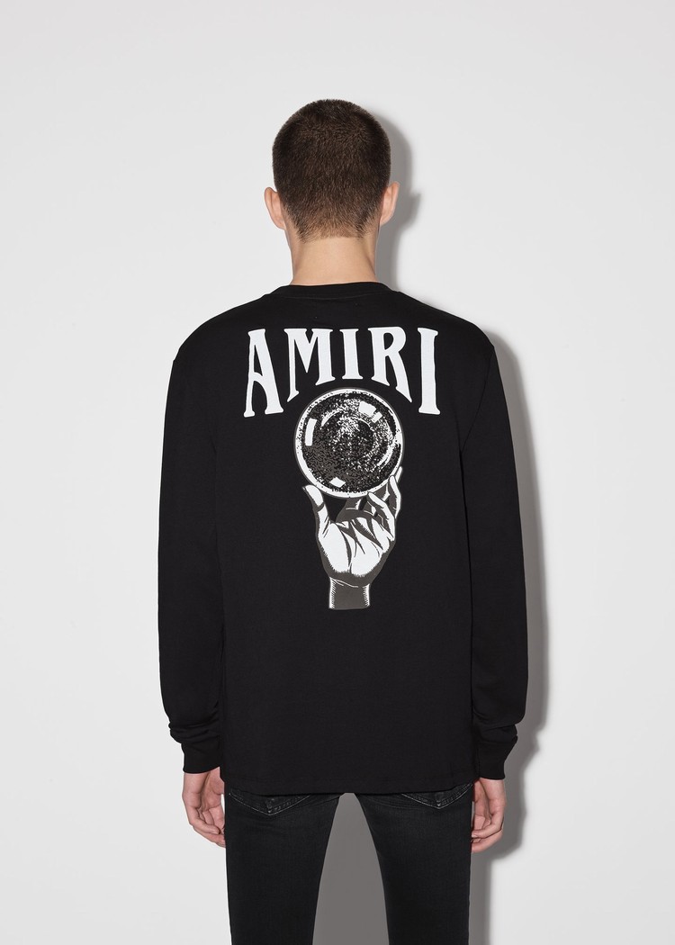 Amiri Crystal Ball Long Sleeve T-shirt Herr Svarta | 32650-YQRE