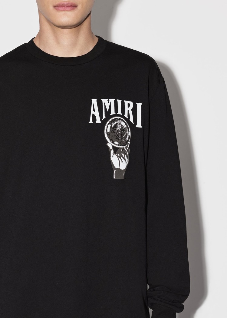 Amiri Crystal Ball Long Sleeve T-shirt Herr Svarta | 32650-YQRE