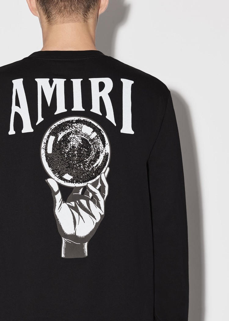 Amiri Crystal Ball Long Sleeve T-shirt Herr Svarta | 32650-YQRE