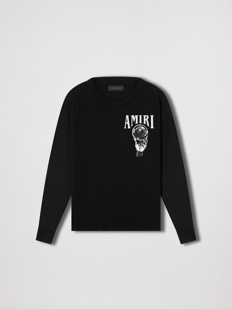 Amiri Crystal Ball Long Sleeve T-shirt Herr Svarta | 32650-YQRE