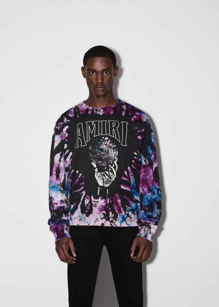 Amiri Crystal Ball Tie-dye Crewneck Tröjor Herr Lila | 35870-FJNO