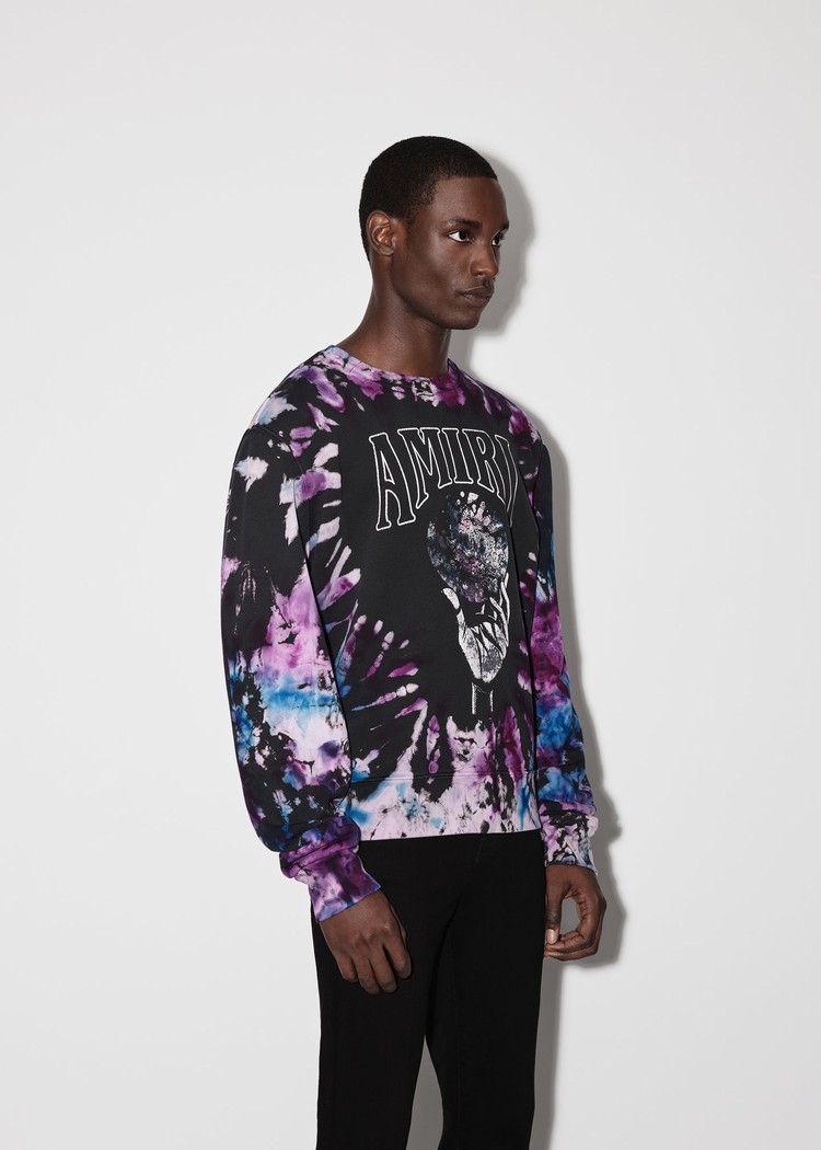 Amiri Crystal Ball Tie-dye Crewneck Tröjor Herr Lila | 35870-FJNO