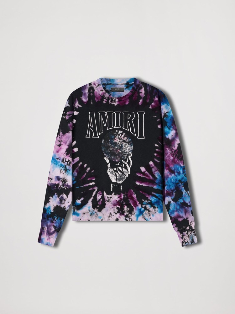 Amiri Crystal Ball Tie-dye Crewneck Tröjor Herr Lila | 35870-FJNO