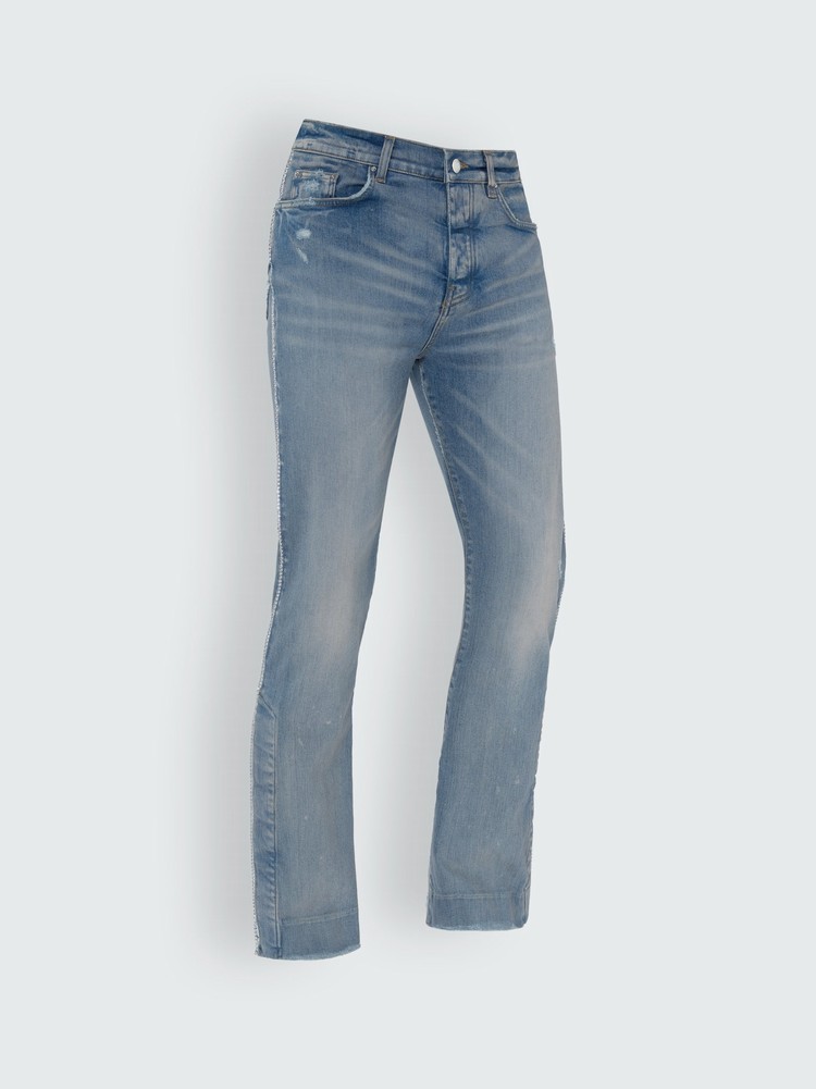 Amiri Crystal Stack Flare Jeans Herr Indigo | 26091-KHZP