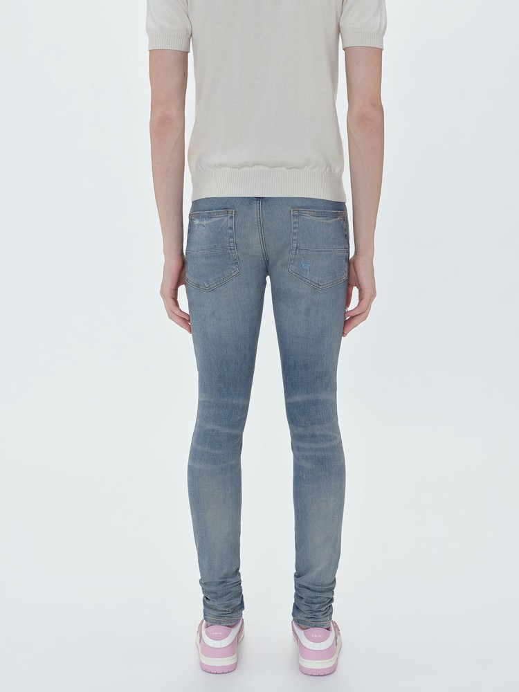 Amiri Crystal Thrasher Jeans Herr Indigo | 14769-PUFQ