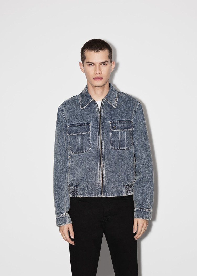 Amiri Denim Blouson Jacka Herr Indigo | 68915-DGRJ