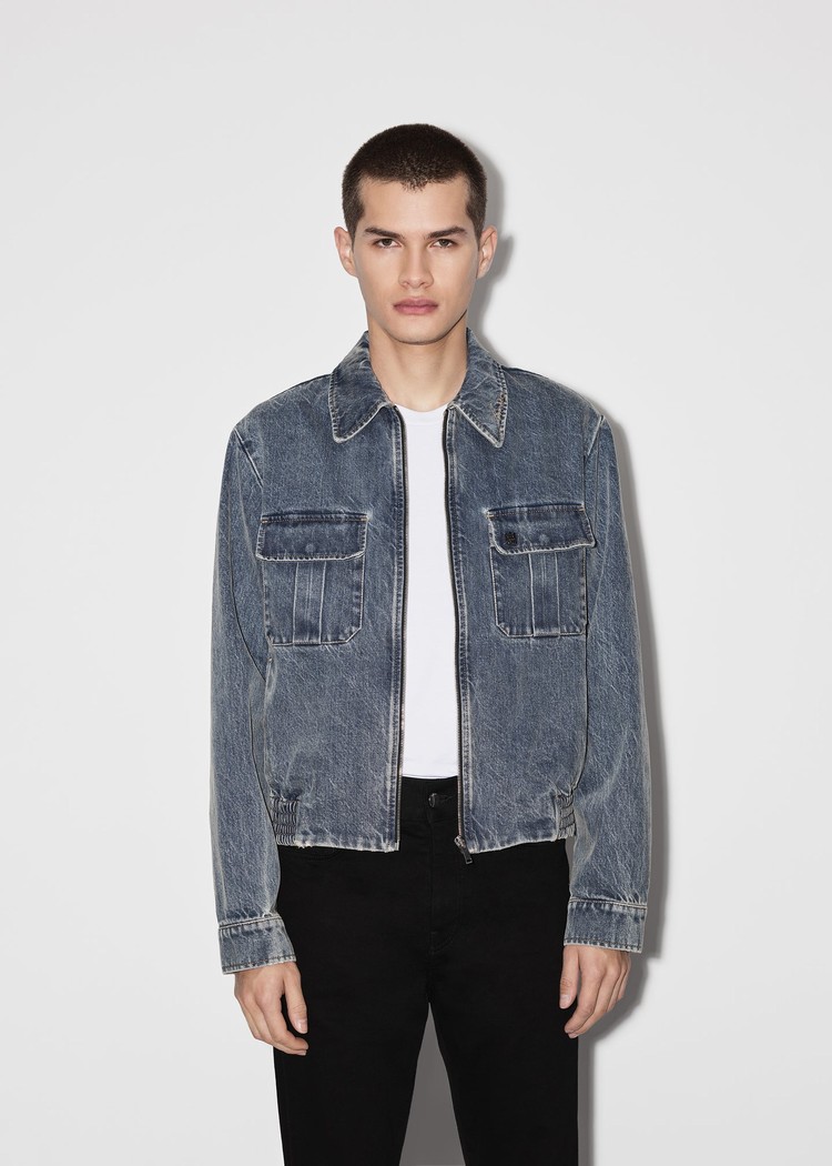 Amiri Denim Blouson Jacka Herr Indigo | 68915-DGRJ