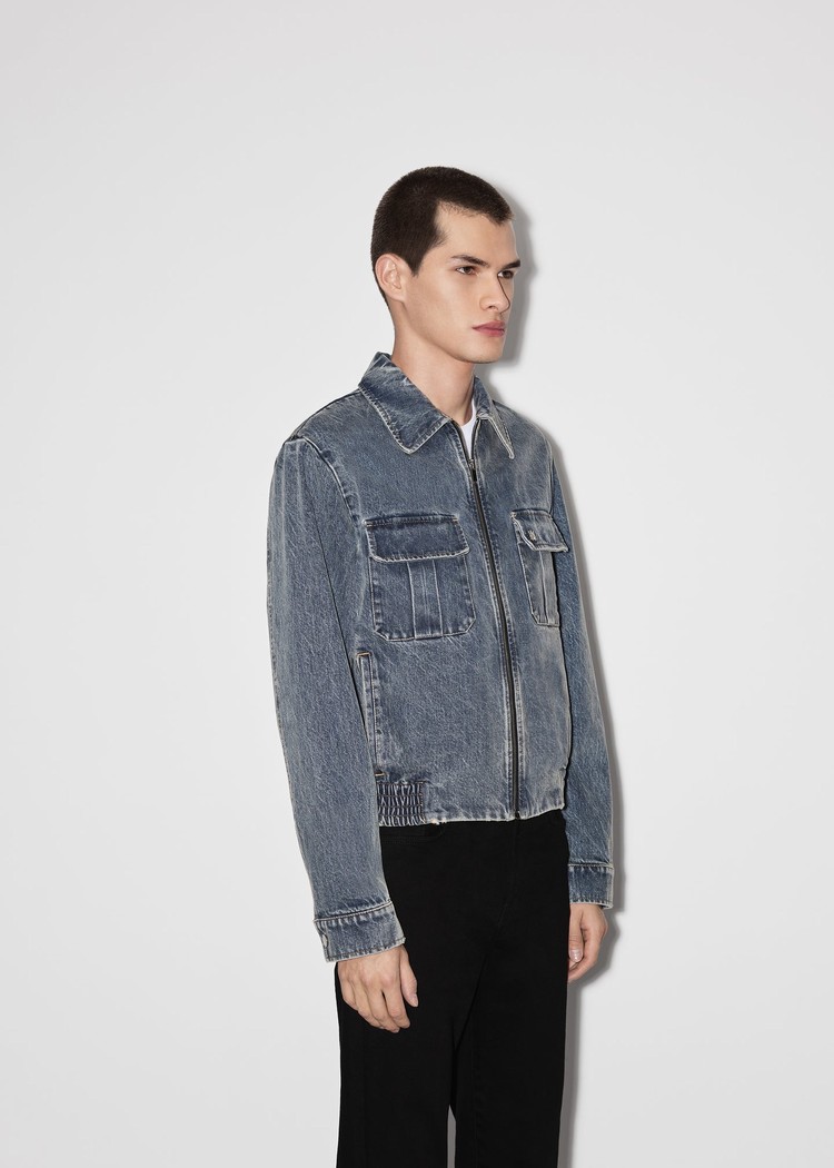 Amiri Denim Blouson Jacka Herr Indigo | 68915-DGRJ