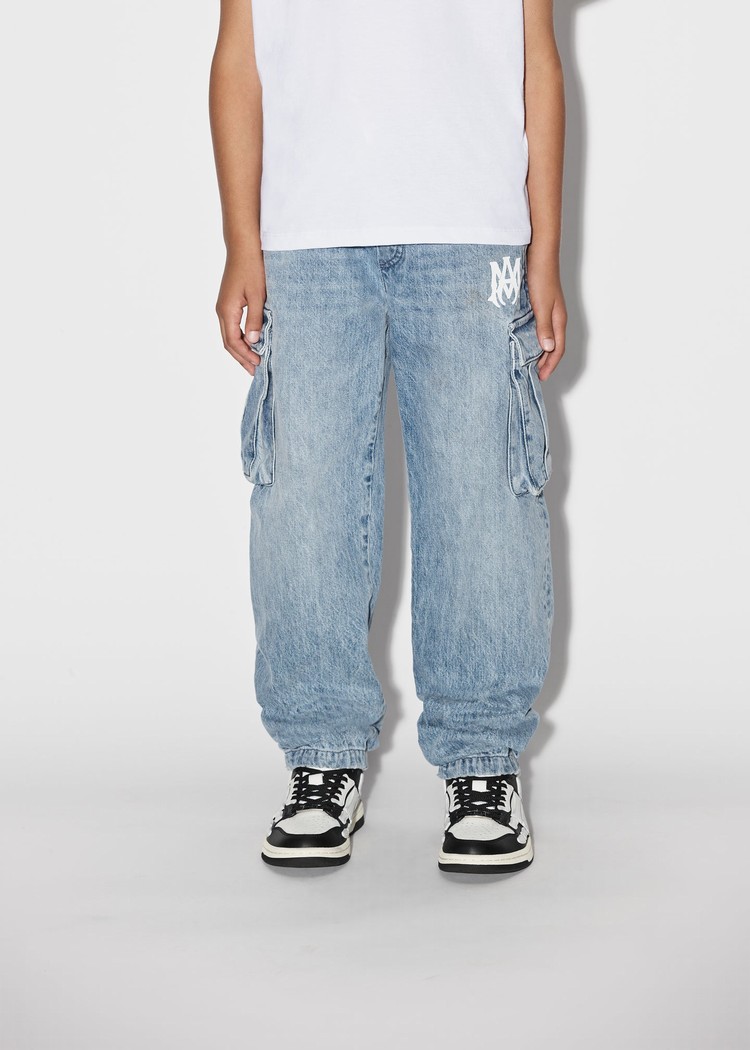 Amiri Denim Cargo Joggers-lt_denim Jeans Barn Blå | 96527-AMST