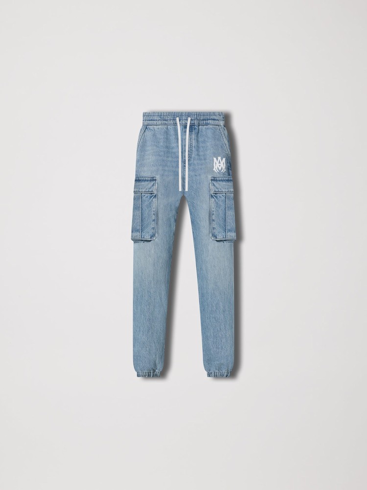 Amiri Denim Cargo Joggers-lt_denim Jeans Barn Blå | 96527-AMST