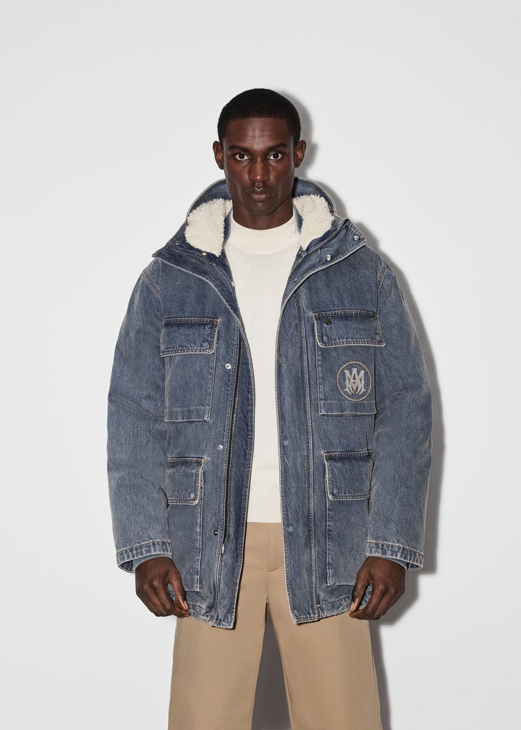 Amiri Denim Parka Jacka Herr Indigo | 95830-CYMA